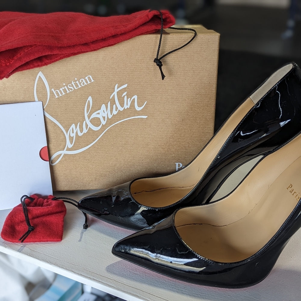 Christian Louboutin black Pigalle Follies 42.5